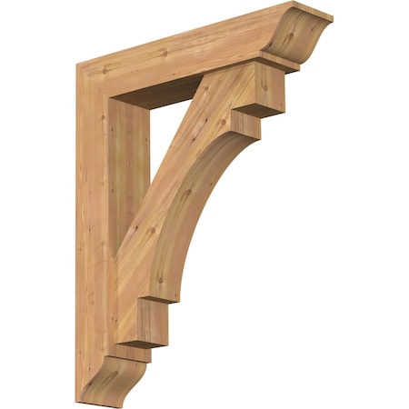 Ekena Millwork Merced Traditional Smooth Bracket w/ Offset Brace, Western Red Cedar, 7 1/2"W x 34"D x 42"H BKT0806X34X42MRC01SWR